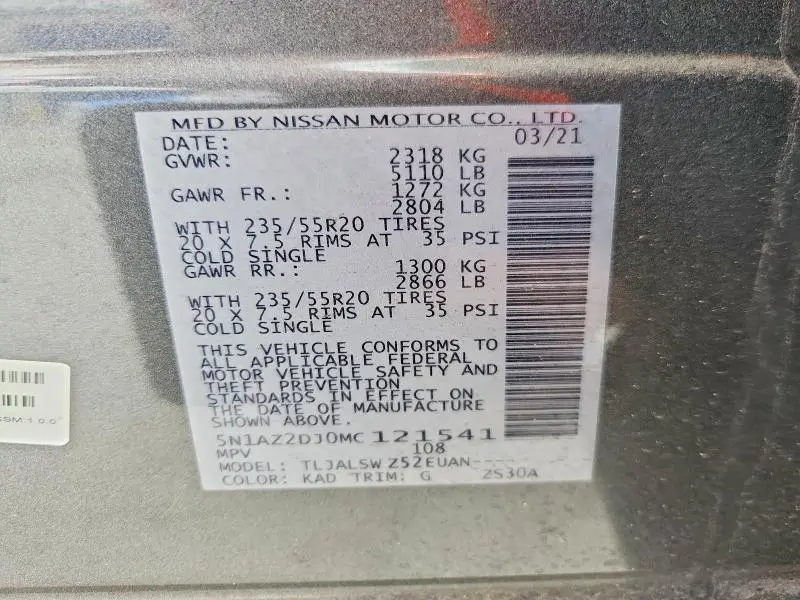 2021 NISSAN MURANO PLATINUM  