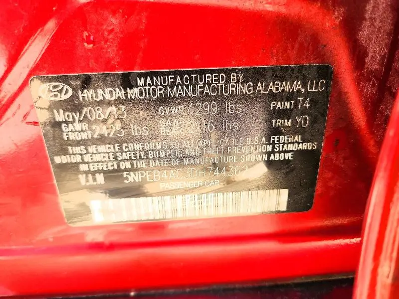 2013 HYUNDAI SONATA GLS  