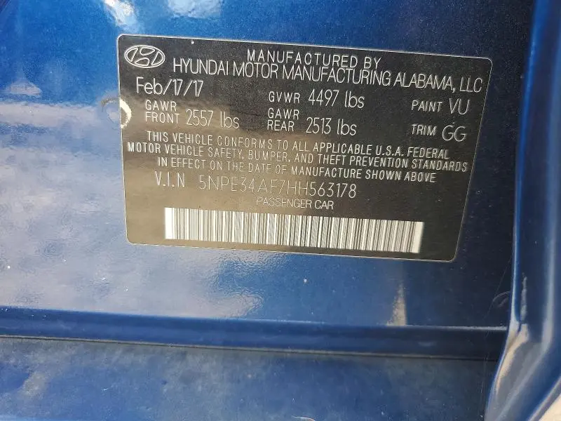 2017 HYUNDAI SONATA SPORT  