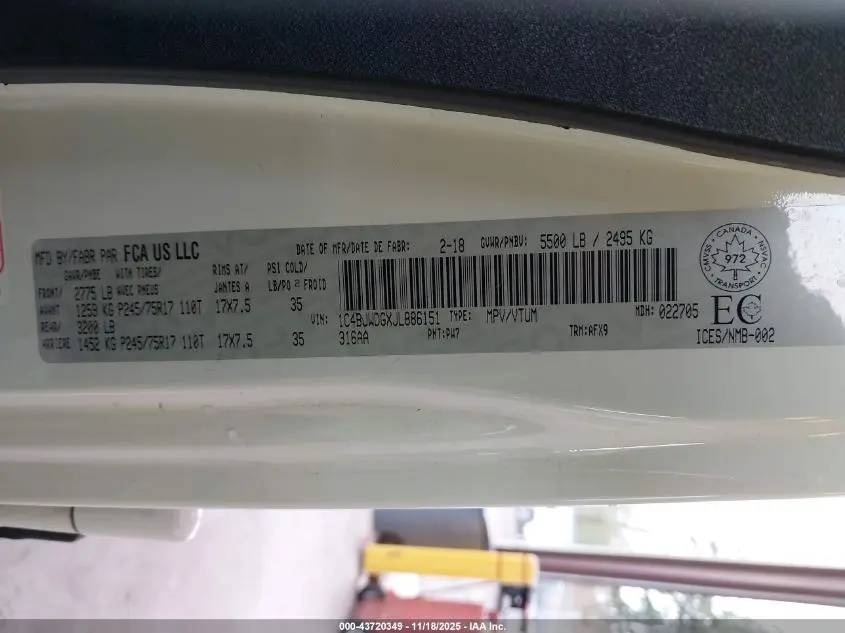 2018 JEEP WRANGLER JK UNLIMITED SPORT