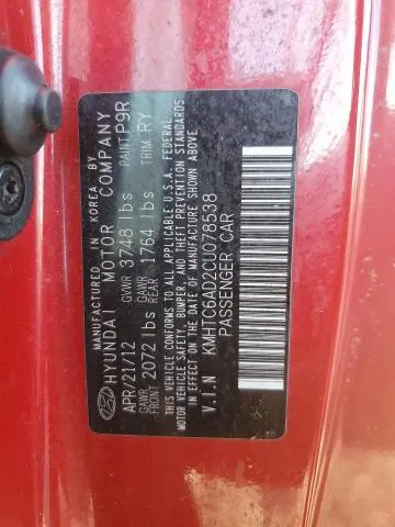 2012 HYUNDAI VELOSTER   