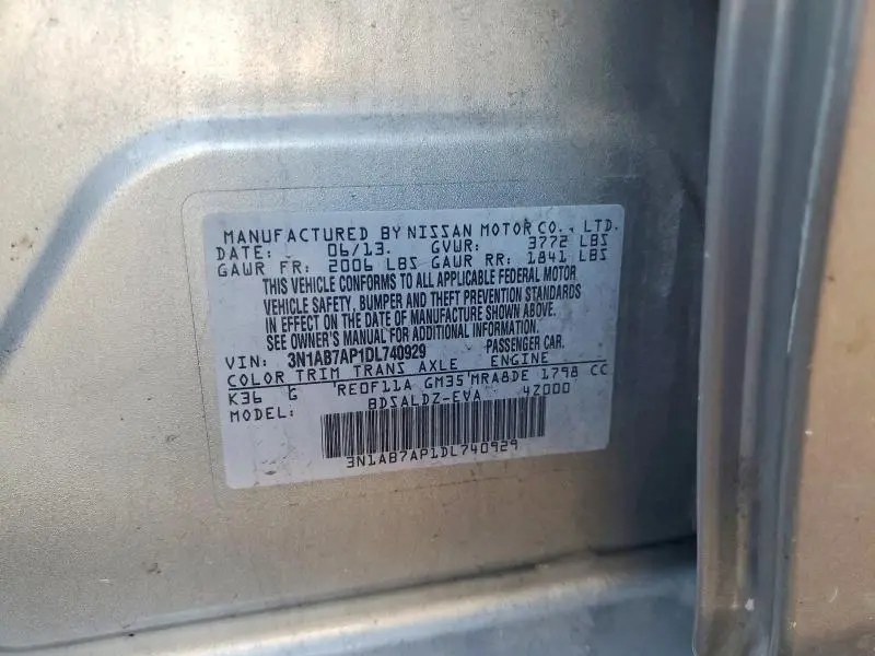 2013 NISSAN SENTRA S  