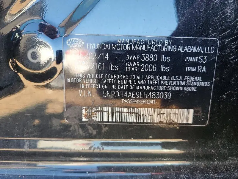 2014 HYUNDAI ELANTRA SE  