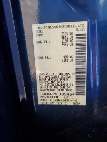 2016 NISSAN MAXIMA 3.5S  