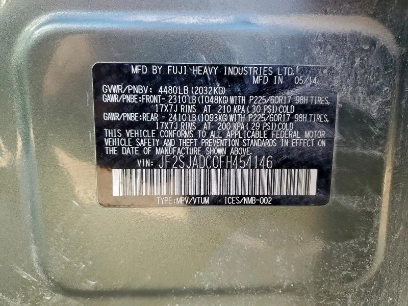 2015 SUBARU FORESTER 2.5I PREMIUM  