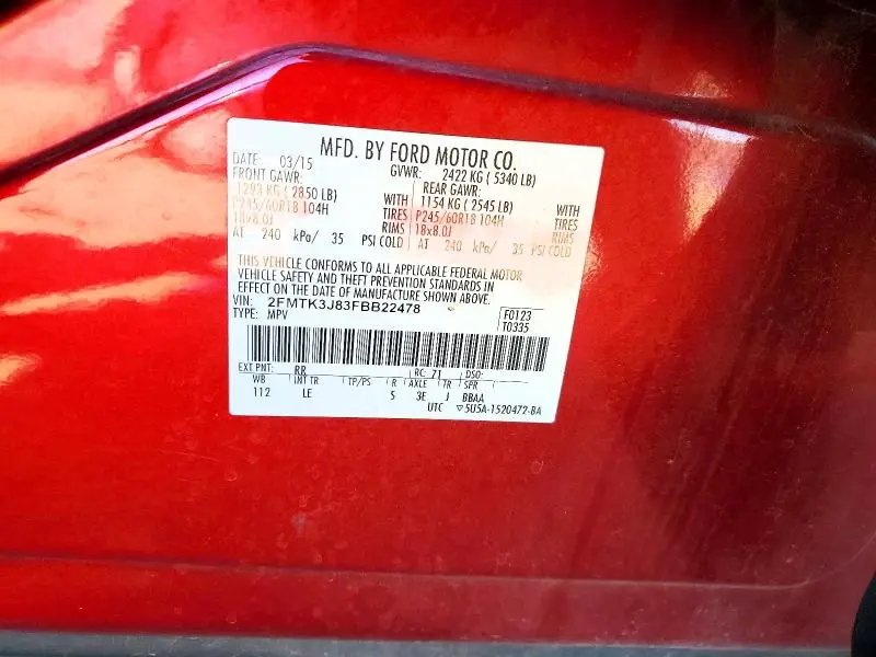 2015 FORD EDGE SEL  