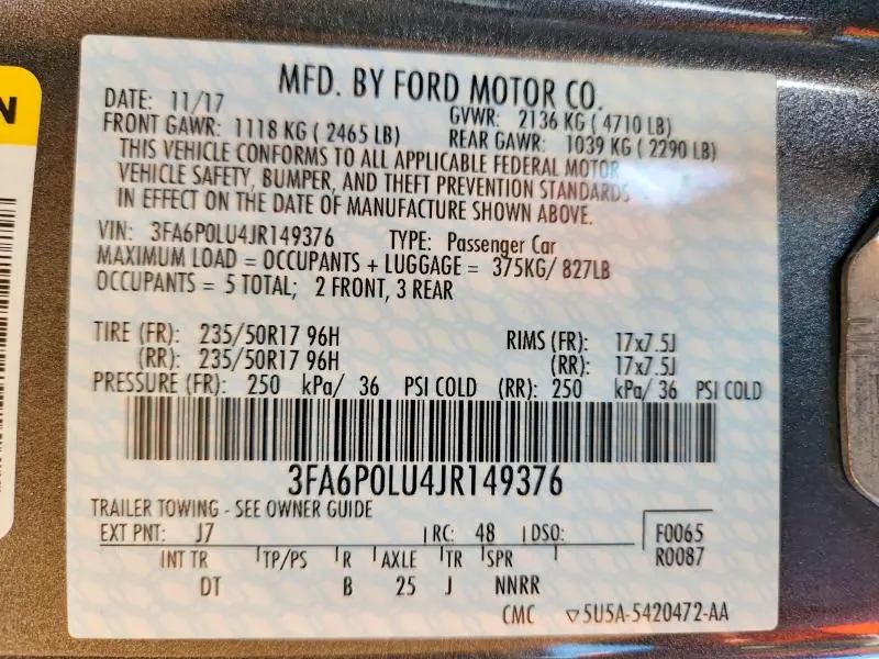 2018 FORD FUSION SE HYBRID  