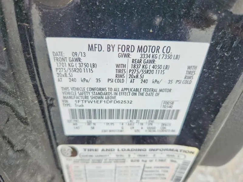 2013 FORD F150 SUPERCREW  