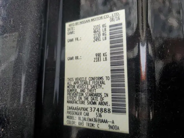 2017 NISSAN MAXIMA 3.5S  