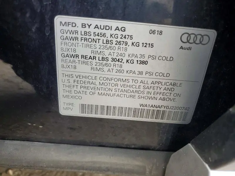 2018 AUDI Q5 PREMIUM  