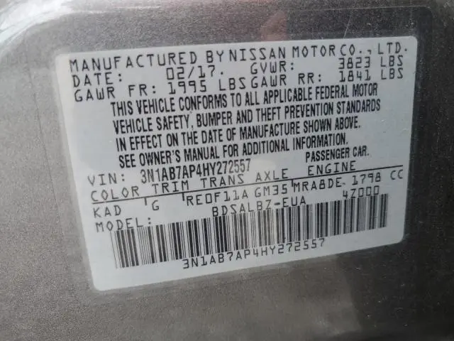 2017 NISSAN SENTRA S  