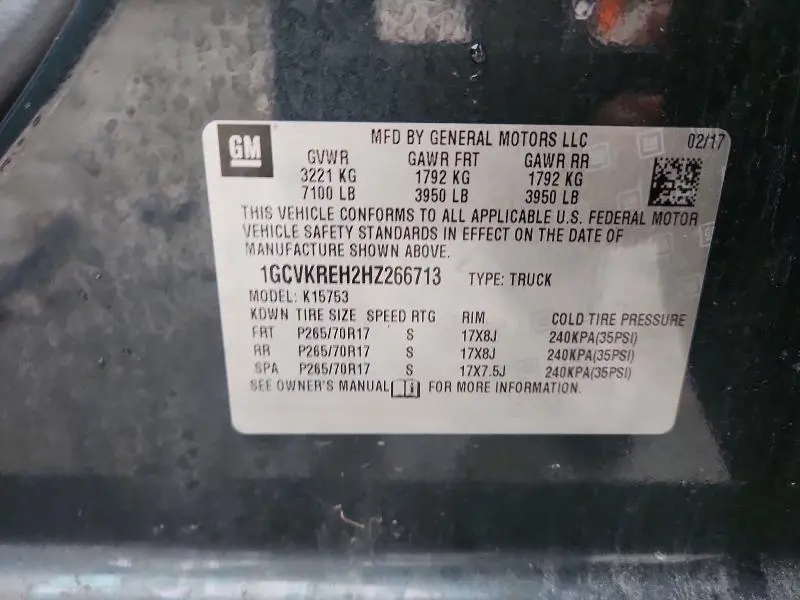 2017 CHEVROLET SILVERADO K1500 LT  