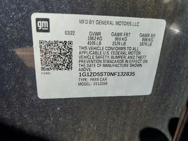 2022 CHEVROLET MALIBU LT  