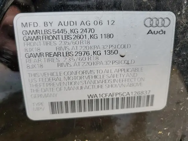 2012 AUDI Q5 PREMIUM  
