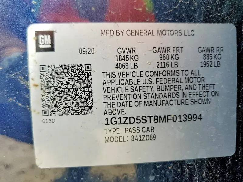 2021 CHEVROLET MALIBU LT  