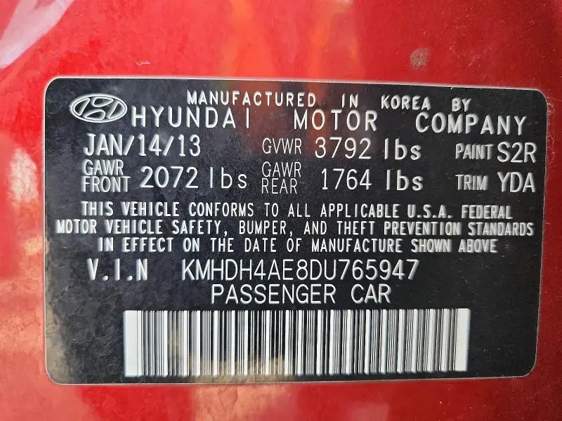 2013 HYUNDAI ELANTRA GLS  