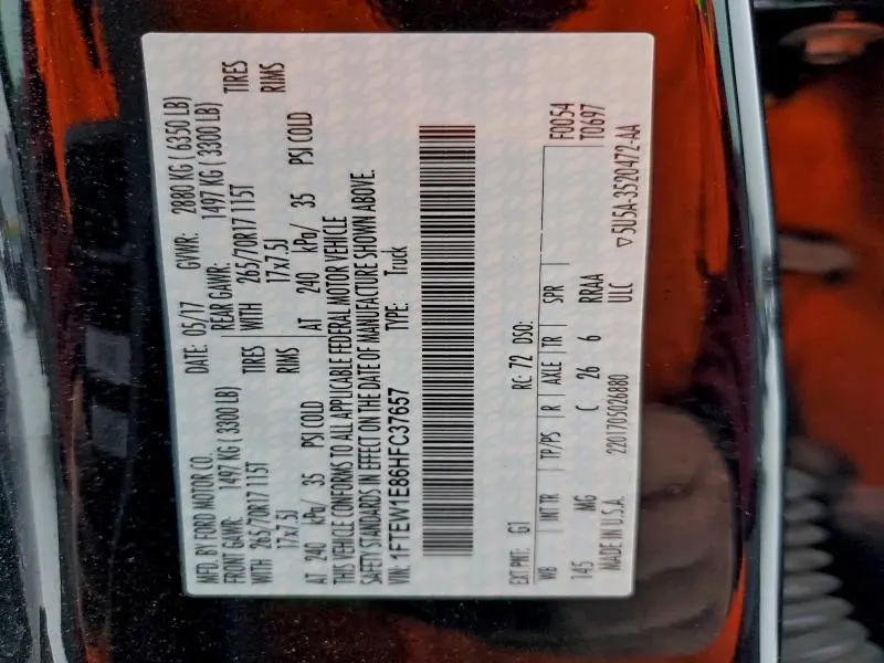 2017 FORD F150 SUPERCREW  