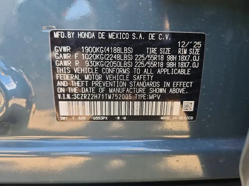 2026 HONDA HR-V EXL  