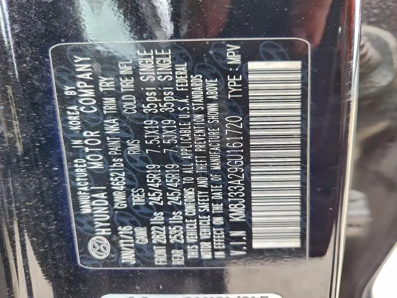 2016 HYUNDAI TUCSON LIMITED  