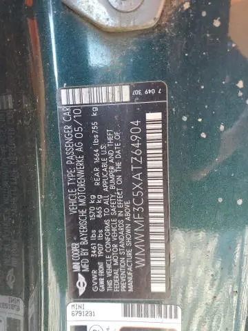 2010 MINI COOPER   