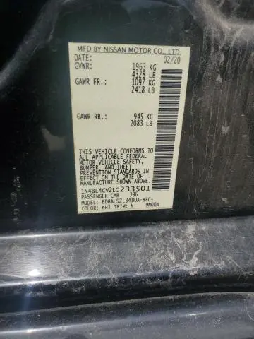 2020 NISSAN ALTIMA SR  