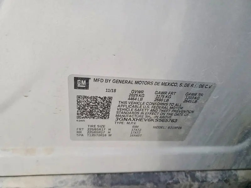 2019 CHEVROLET EQUINOX LS  