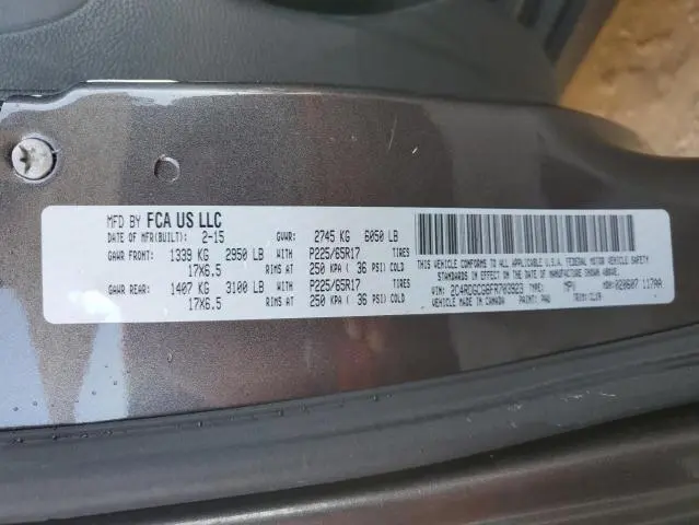 2015 DODGE GRAND CARAVAN SXT  