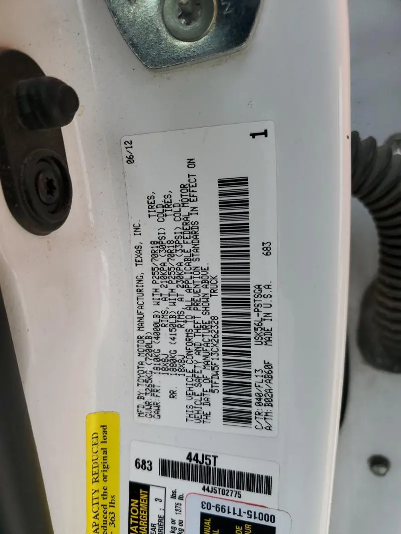 2012 TOYOTA TUNDRA GRADE  