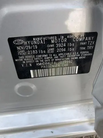 2020 HYUNDAI ELANTRA SEL  