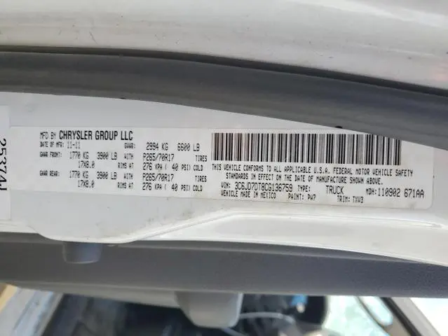 2012 DODGE RAM 1500 ST  