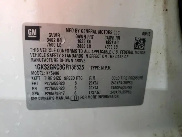 2016 GMC YUKON XL K1500 SLT  