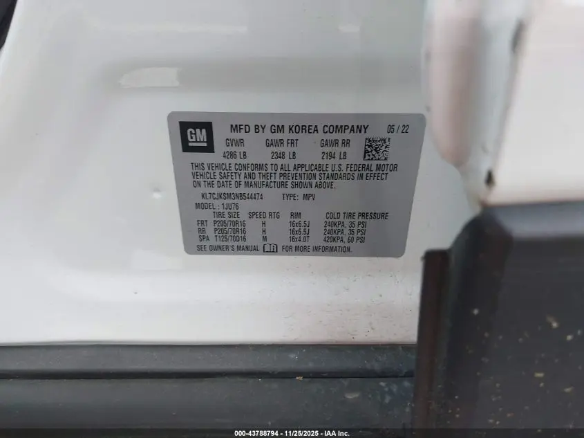 2022 CHEVROLET TRAX FWD LS