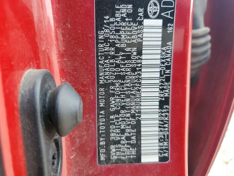 2015 TOYOTA COROLLA S PLUS  