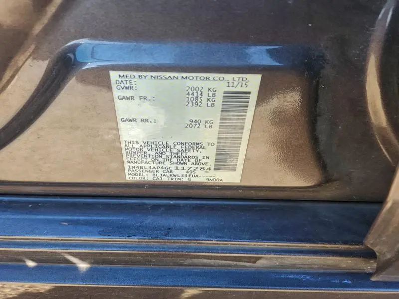 2016 NISSAN ALTIMA 3.5SL  