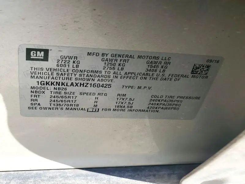 2017 GMC ACADIA SLE  
