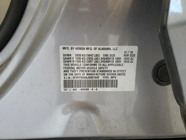 2018 HONDA PILOT EXL  