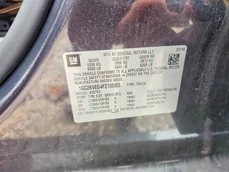 2015 CHEVROLET SILVERADO K2500 HEAVY DUTY LT  