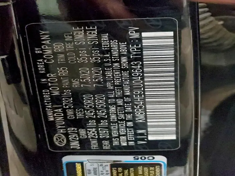 2020 HYUNDAI PALISADE LIMITED  