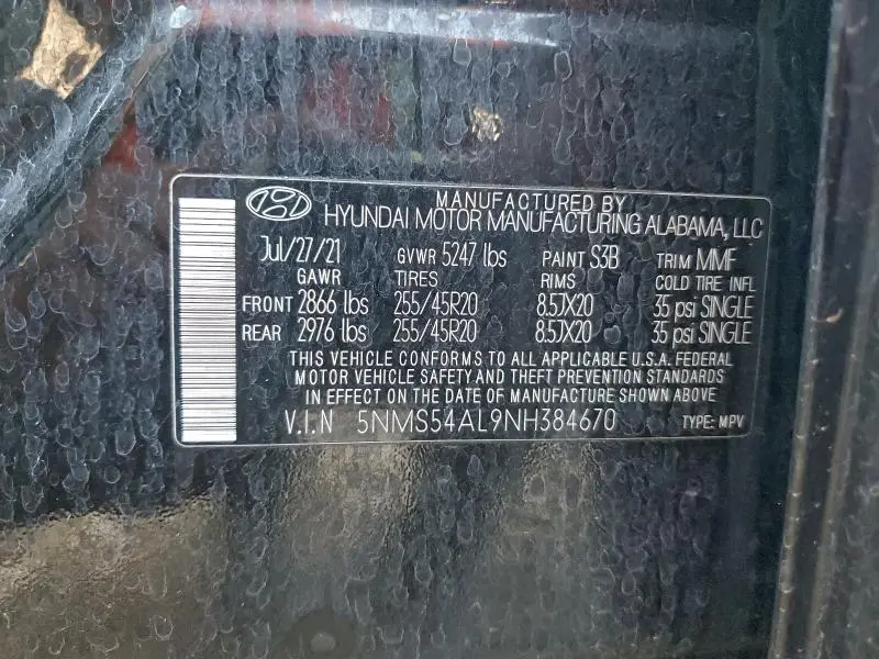 2022 HYUNDAI SANTA FE CALLIGRAPHY  