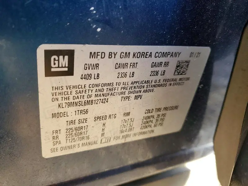 2021 CHEVROLET TRAILBLAZER LS  