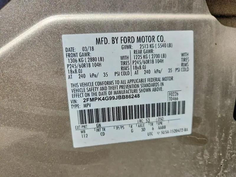 2018 FORD EDGE SE  