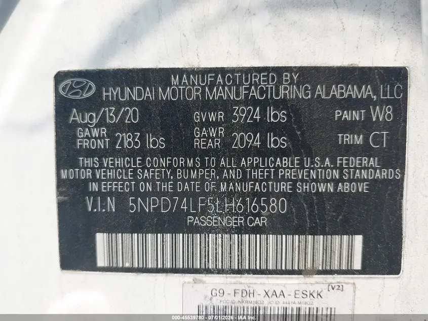 2020 HYUNDAI ELANTRA SE