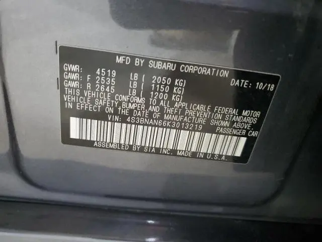 2019 SUBARU LEGACY 2.5I LIMITED  