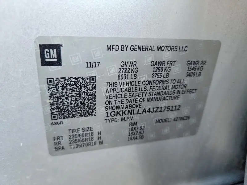 2018 GMC ACADIA SLE  