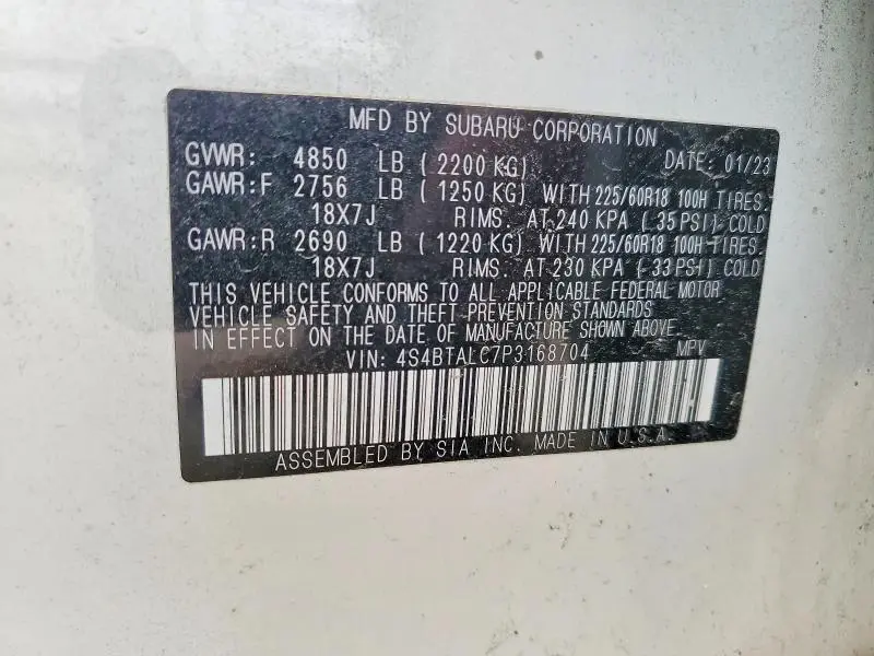 2023 SUBARU OUTBACK ONYX EDITION  