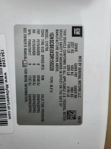 2013 CHEVROLET TAHOE C1500 LT  