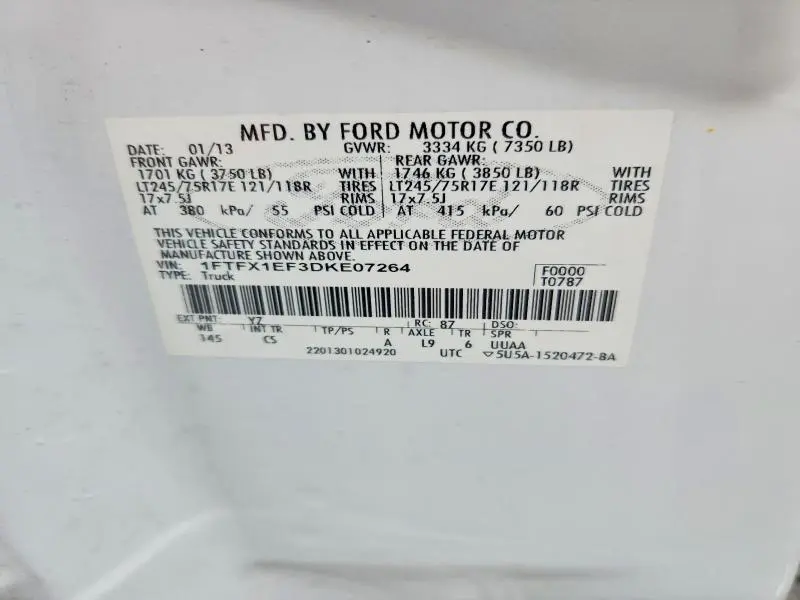 2013 FORD F150 SUPER CAB  