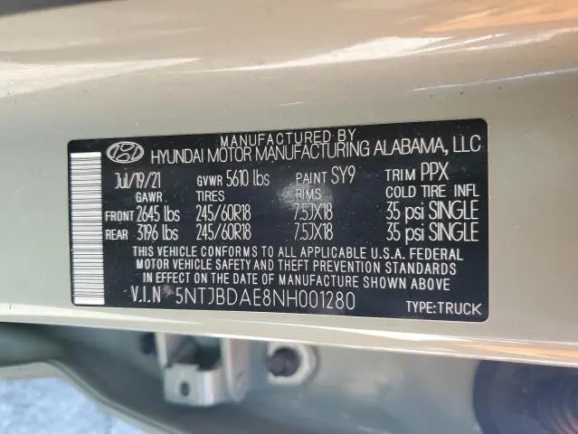 2022 HYUNDAI SANTA CRUZ SEL  