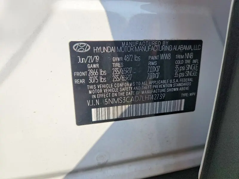 2020 HYUNDAI SANTA FE SEL  