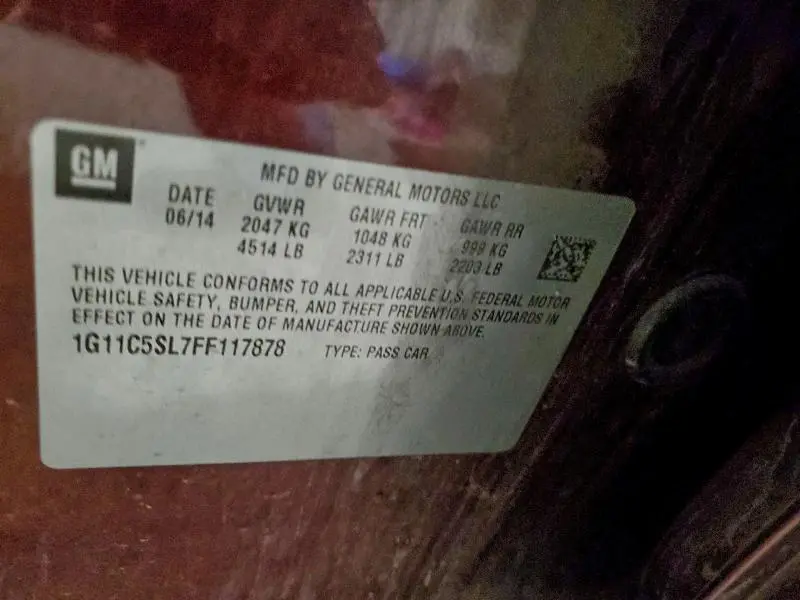 2015 CHEVROLET MALIBU 1LT  